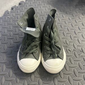 Olive Green High-Top Kids Sneakers